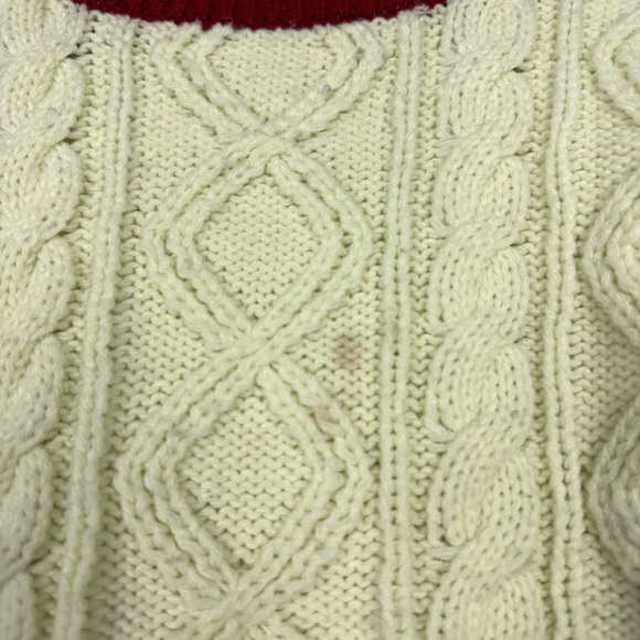 Vintage Ringer Cable Knit Crewneck Pullover Sweater - Picture 3 of 5